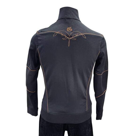 Groggy Charcoal Track Jacket Orange Stitch Full Zip Athletic Streetwear Small - Picture 8 of 10